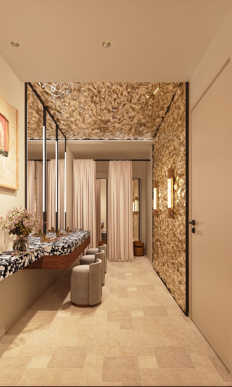 Luxury spa treatment corridor at Body Sky Wellness JLT Dubai